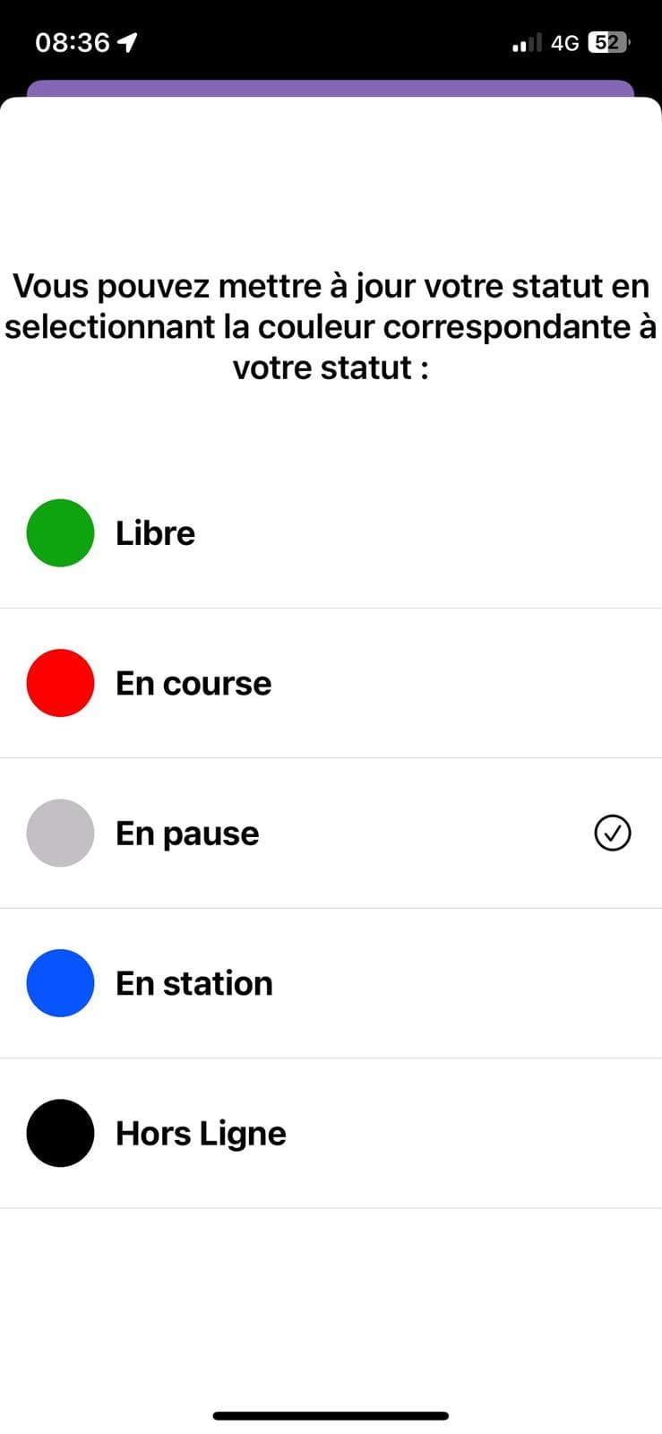 Changement de statut